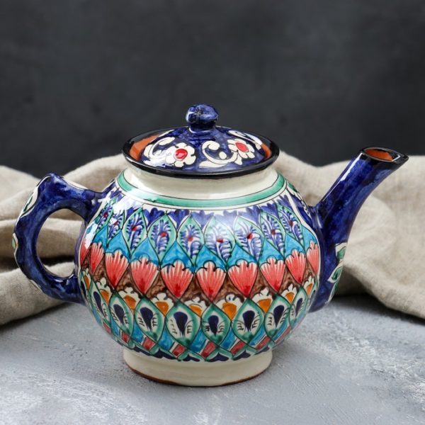 Чайник Риштан синий 1л из Узбекистана купить в Санкт-Петербурге